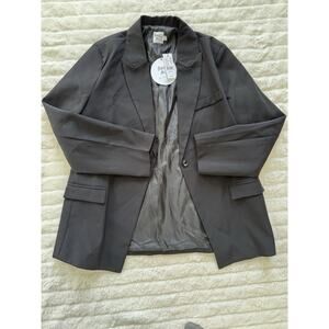 Princess Polly Black Single-Breasted Blazer Notch Lapel Lined Women's Size 12